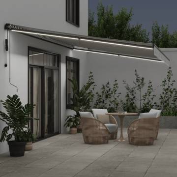 Automatic Retractable Awning with LEDs - Anthracite & White