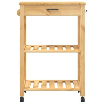 MONZA Kitchen Trolley - Solid Pine Wood Storage | Hipomarket UK