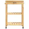 MONZA Kitchen Trolley - Solid Pine Wood Storage | Hipomarket UK