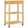 MONZA Kitchen Trolley - Solid Pine Wood Storage | Hipomarket UK