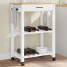 Kitchen Trolley MONZA 60x40x90 cm Solid Wood Pine Colour white Size 60 x 40 x 90 cm 