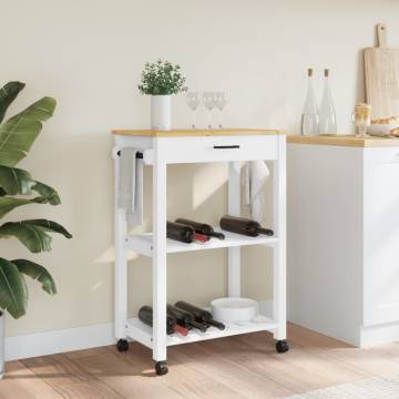 Kitchen Trolley MONZA - Solid Wood Pine 60x40x90 cm