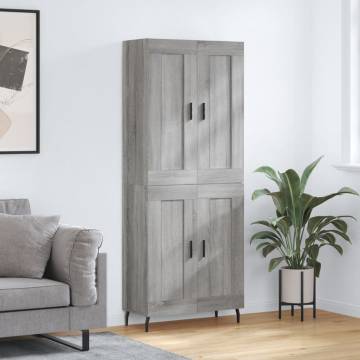 Highboard Grey Sonoma 69.5x34x180 cm - Stylish Storage Solution