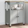 Kitchen Trolley MONZA 60x40x90 cm Solid Wood Pine Colour grey Size 60 x 40 x 90 cm 