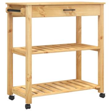 Kitchen Trolley MONZA - Solid Pine Wood, Vintage Design