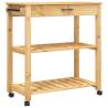 Kitchen Trolley MONZA - Solid Pine Wood, Vintage Design