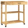 Kitchen Trolley MONZA - Solid Pine Wood, Vintage Design