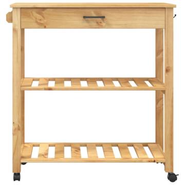 Kitchen Trolley MONZA - Solid Pine Wood, Vintage Design