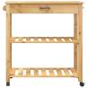 Kitchen Trolley MONZA - Solid Pine Wood, Vintage Design