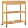 Kitchen Trolley MONZA - Solid Pine Wood, Vintage Design