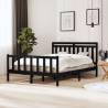 Black King Size Bed Frame 150x200 cm Solid Wood | HipoMarket