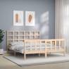 Bed Frame with Headboard King Size Solid Wood Colour natural Size 150 x 200 cm 