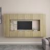 8 Piece TV Cabinet Set Sonoma Oak Engineered Wood Colour sonoma oak Quantity in Package 1 Width 80 cm 