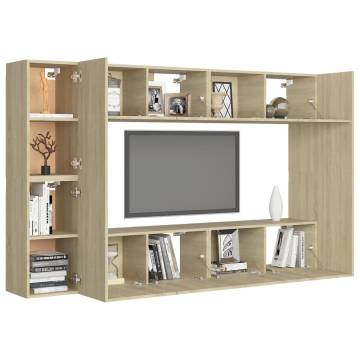 8 Piece Sonoma Oak TV Cabinet Set | Stylish & Practical