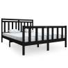 Black King Size Bed Frame 150x200 cm Solid Wood | HipoMarket