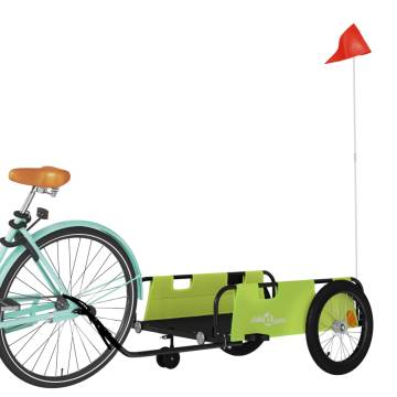 Bike Trailer - Green & Black Oxford Fabric - 45 kg Capacity