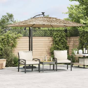 Brown Garden Parasol with Steel Pole | Hipomarket UK