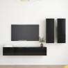 4 Piece TV Cabinet Set Black Engineered Wood Colour black Quantity in Package 4 Width 80 cm 