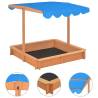 Adjustable Roof Wooden Sandbox - Firwood 115x115x115 cm