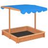 Adjustable Roof Wooden Sandbox - Firwood 115x115x115 cm