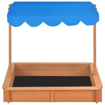 Adjustable Roof Wooden Sandbox - Firwood 115x115x115 cm