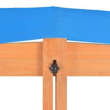 Adjustable Roof Wooden Sandbox - Firwood 115x115x115 cm