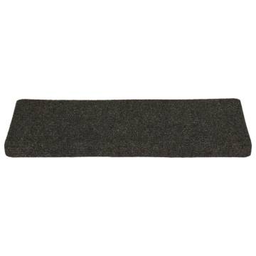 15 Pcs Anthracite Stair Mats - Stylish & Non-Slip 65x21 cm