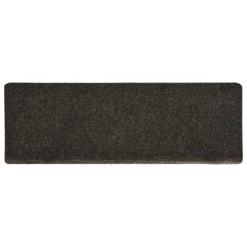 15 Pcs Anthracite Stair Mats - Stylish & Non-Slip 65x21 cm