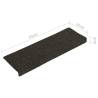 15 Pcs Anthracite Stair Mats - Stylish & Non-Slip 65x21 cm