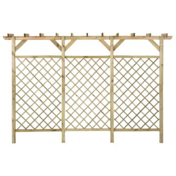 Garden Lattice Fence with Pergola Top - 300x50x200 cm