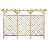 Garden Lattice Fence with Pergola Top - 300x50x200 cm