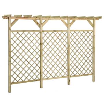 Garden Lattice Fence with Pergola Top - 300x50x200 cm