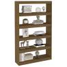 Book Cabinet & Room Divider - Honey Brown Solid Pinewood