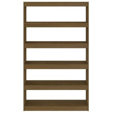 Book Cabinet & Room Divider - Honey Brown Solid Pinewood