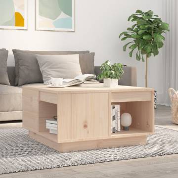 Elegant Solid Wood Pine Coffee Table - 60x61x32.5 cm