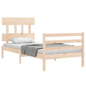 Solid Wood Bed Frame with Headboard 90x200 cm | HipoMarket