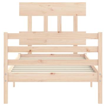 Solid Wood Bed Frame with Headboard 90x200 cm | HipoMarket