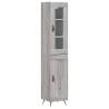 Stylish Highboard Grey Sonoma - 34.5x34x180 cm Engineered Wood