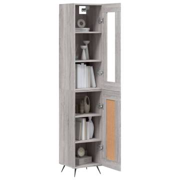 Stylish Highboard Grey Sonoma - 34.5x34x180 cm Engineered Wood