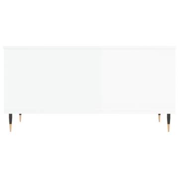 Elegant High Gloss White Coffee Table - 90x44.5 cm | Hipomarket