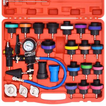 28 Piece Radiator Pressure Tester Kit - High Quality & Durable