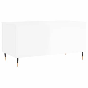 Elegant High Gloss White Coffee Table - 90x44.5 cm | Hipomarket