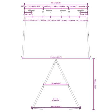 Swing Frame for Outdoors - 6 Hooks - Blue Steel