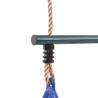 Trapeze Bar with Gym Rings for Kids - Blue & Dark Green Steel