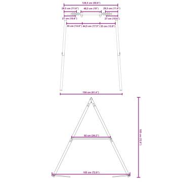 Blue Steel Outdoor Swing Frame with 2 Hooks - Hipomarket