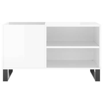 High Gloss White Record Cabinet - 85x38x48 cm | HipoMarket UK