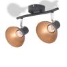 Ceiling Lamp for 2 Bulbs E27 - Black and Gold Design