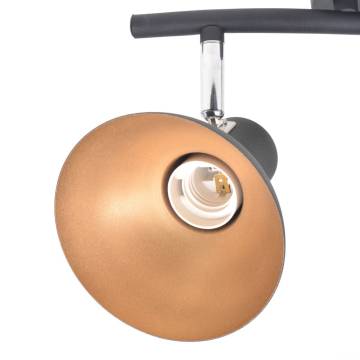 Ceiling Lamp for 2 Bulbs E27 - Black and Gold Design