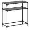 Elegant Console Table with Black Glass Top - 80x35x81 cm