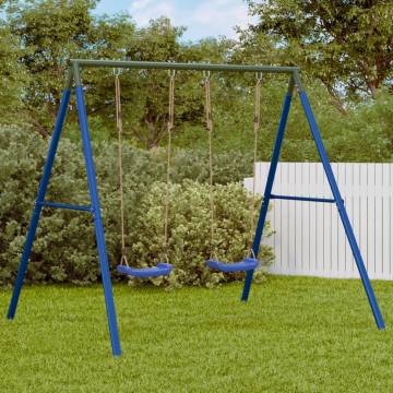 Blue Steel Swing Frame for Outdoor Play | Hipomarket UK